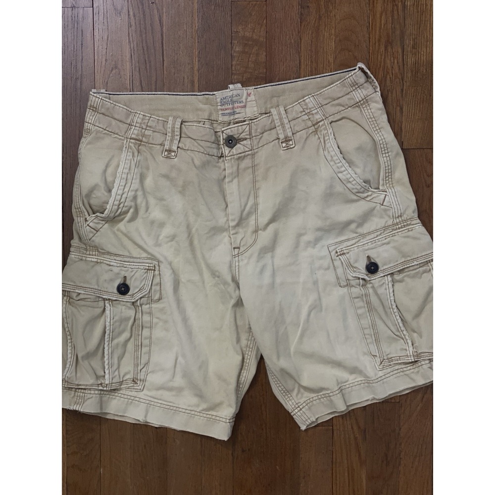 American Eagle Cargo Shorts Mens 38 Skater Y2K Distressed Baggy Utility Street